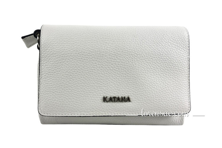 Petit sac à main pochette en cuir blanc Katana 87301