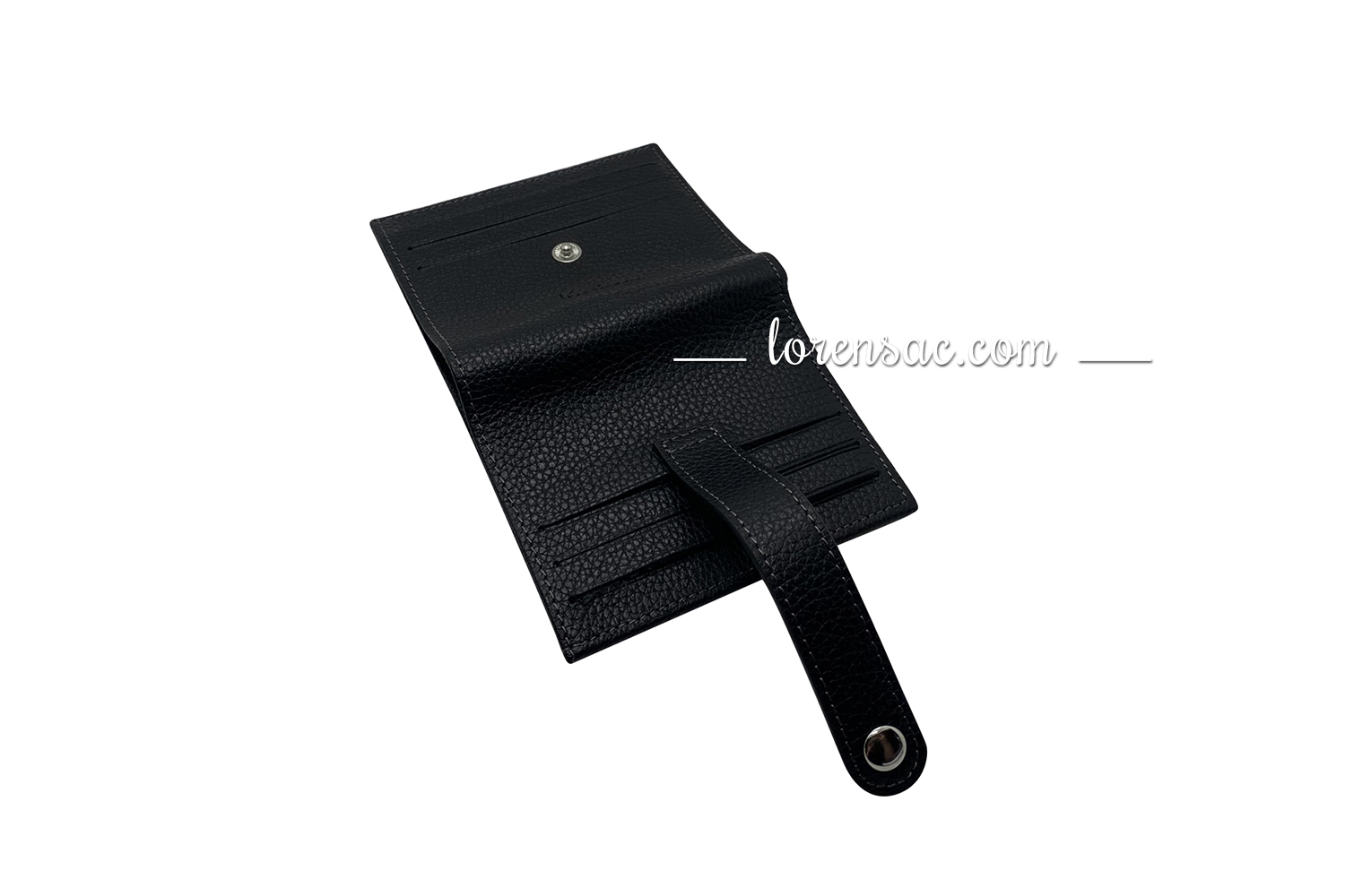 Porte carte noir anti rfid homme en cuir fermoir pression