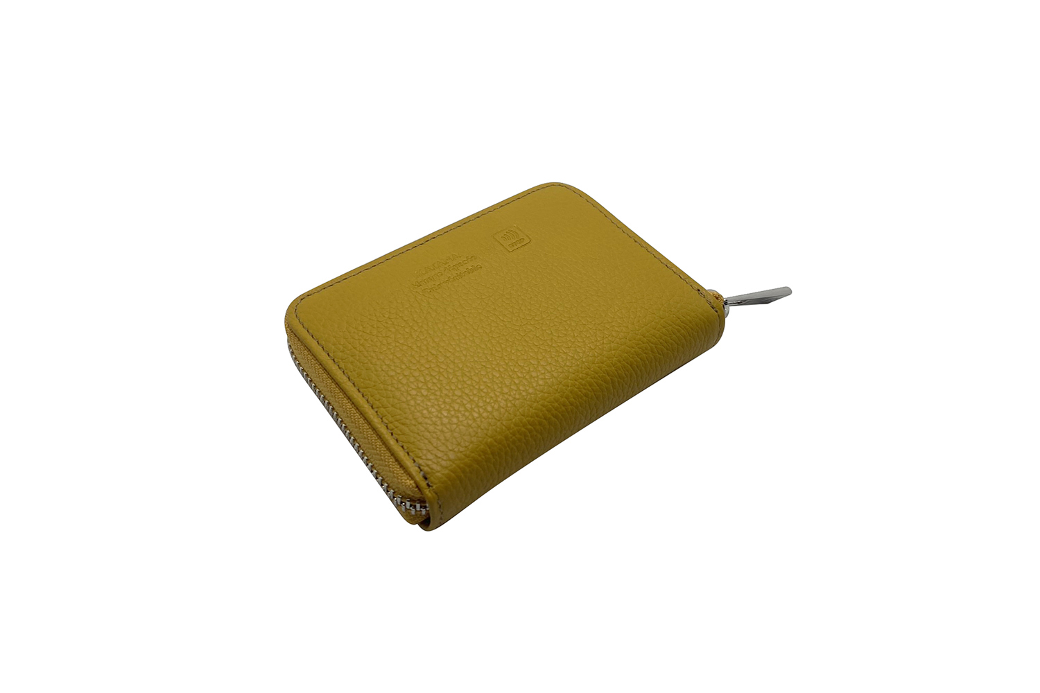 Porte carte protection rfid en cuir jaune