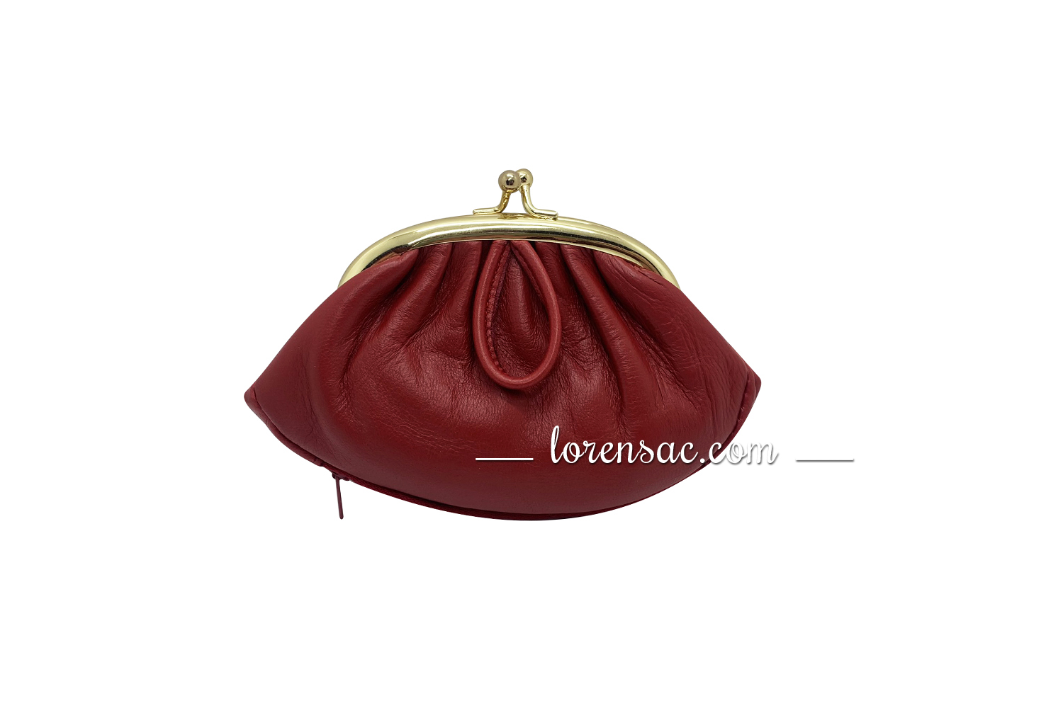 Porte monnaie à clip femme rouge cuir