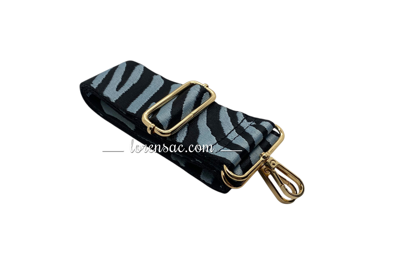 Sangle de sac tissu bleu noir